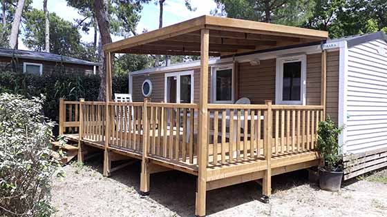 Gaillot et Fils fabricant français de Terrasses bois 4m50 | 6m | 7m50 | 9m et sur mesure pour mobil-homes