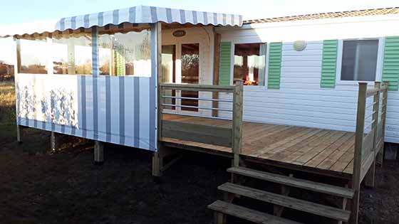 Gaillot et Fils fabricant français de Terrasses bois 4m50 | 6m | 7m50 | 9m et sur mesure pour mobil-homes