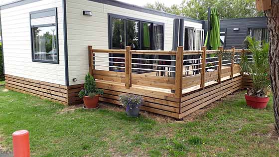 Gaillot et Fils fabricant français de Terrasses bois 4m50 | 6m | 7m50 | 9m et sur mesure pour mobil-homes