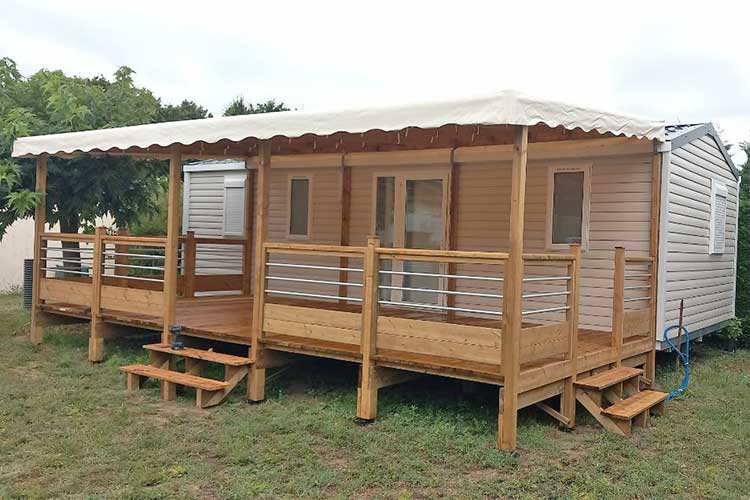 Gaillot et Fils fabricant français de Terrasses bois 4m50 | 6m | 7m50 | 9m et sur mesure pour mobil-homes